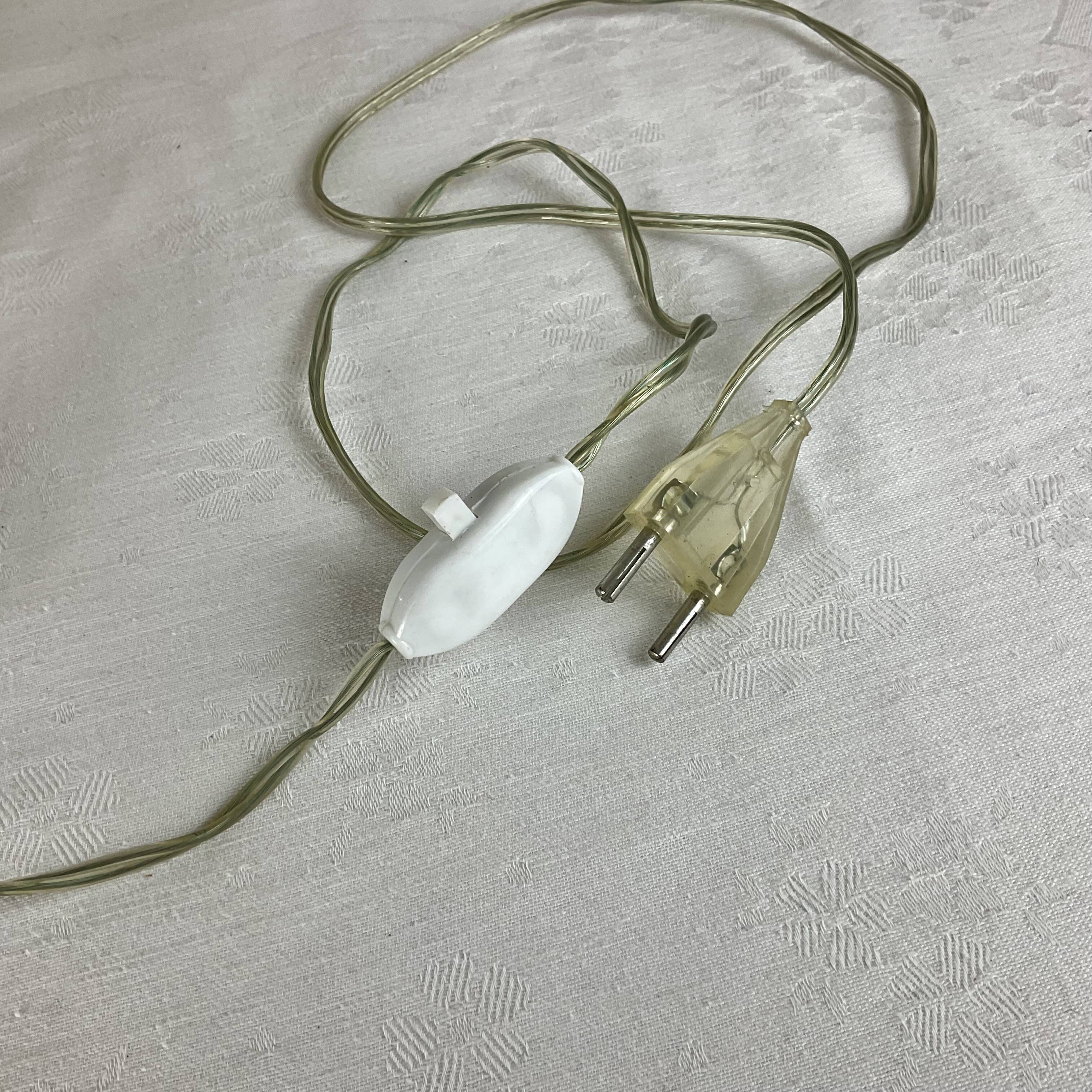 Solid glass lamp and dried flower lampshade from the 60s/70s