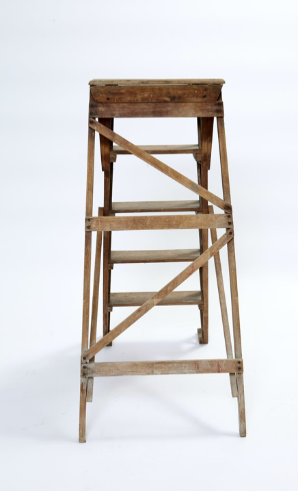 Old wooden painter stepladder