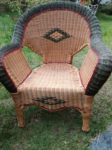 Pair of antique rattan armchairs
