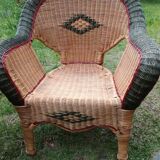 Pair of antique rattan armchairs