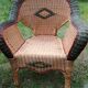 Pair of antique rattan armchairs