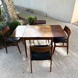 Danish extendable dining table and games table in Rio rosewood, 1960.