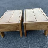 Pair of bedside tables vintage solid elm home revived bedside table