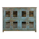 Glazed sideboard in patinated solid wood