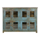 Glazed sideboard in patinated solid wood