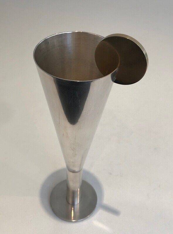 Silver-plated and brass champagne flute