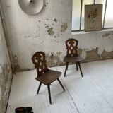 Pair of brutalist Alsatian mountain chairs 19th