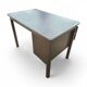 Industrial brown desk 1960s / linoleum inlay / model 7231 / Gispen / 1950s
