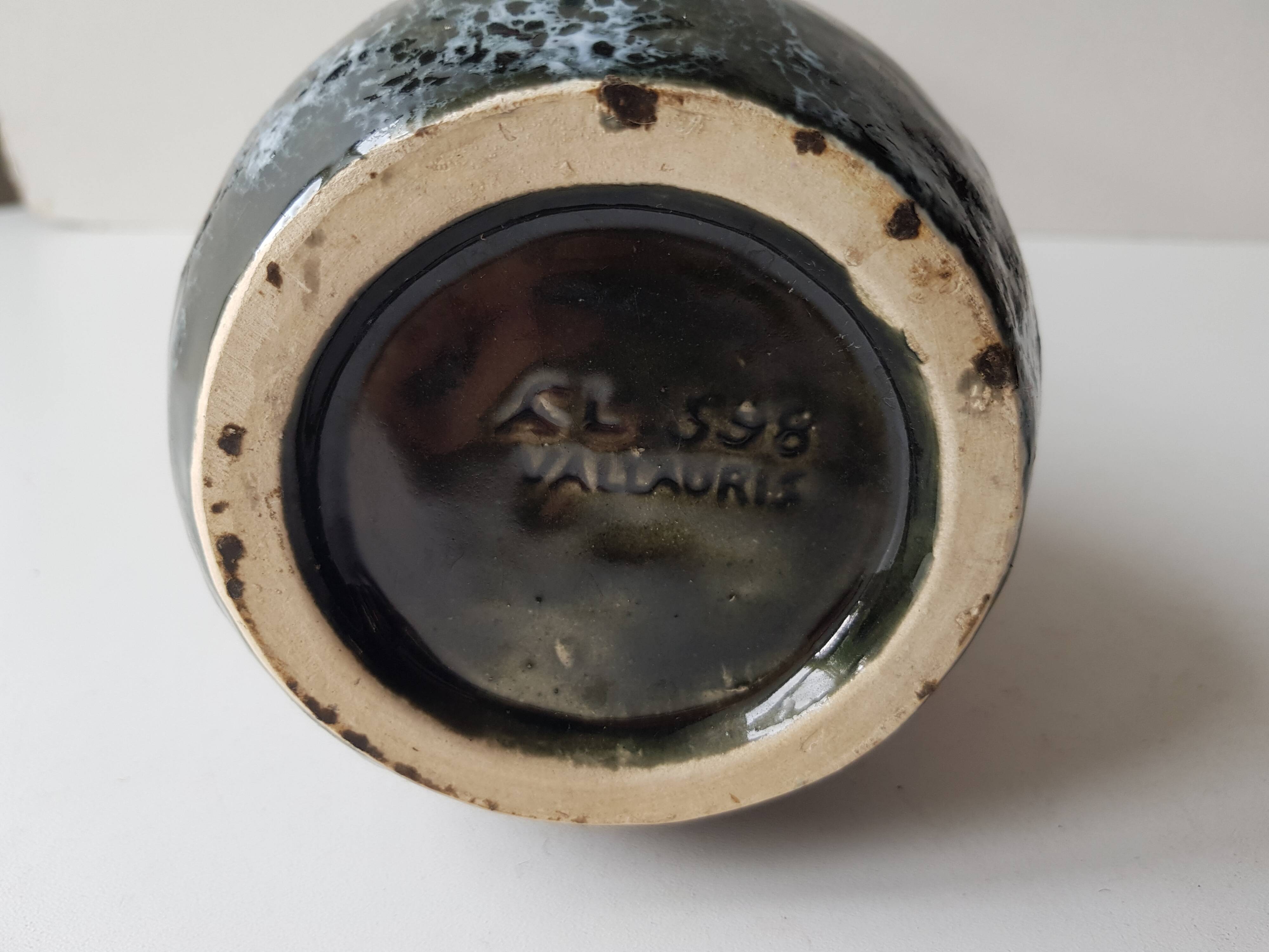 60s designer ceramic vase signed Vallauris Height 28.5cm