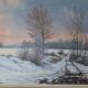 Rateau "Snowy landscape" framed HST painting