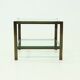 Two Tier glass and Solid Cast Brass Side Table 1970s