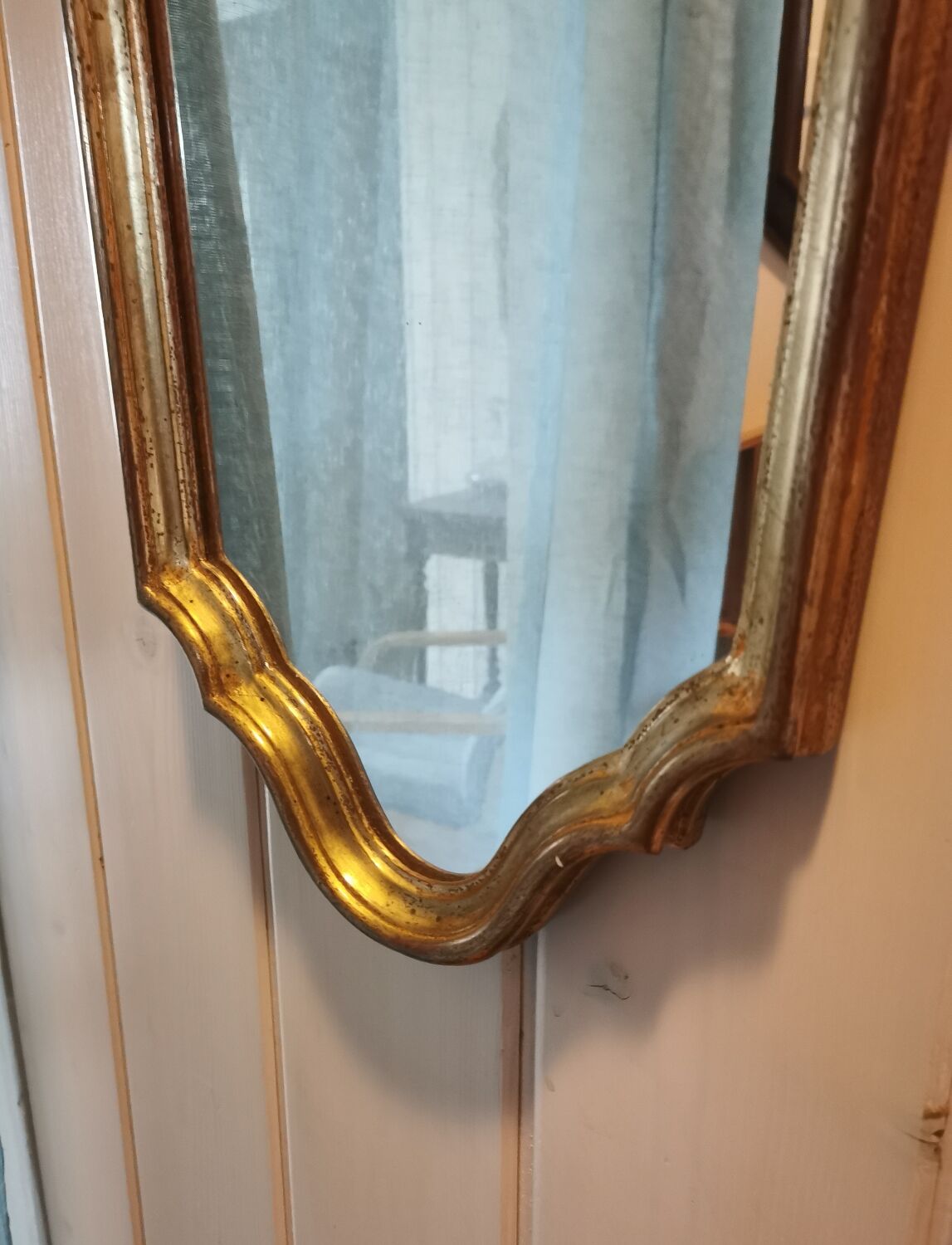 Long gilded mirror Louis XV style, 95x35 cm