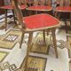 Set of 12 vintage 1960s red leatherette bistro chairs