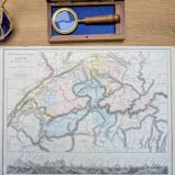 Switzerland, original map printed in 1879.