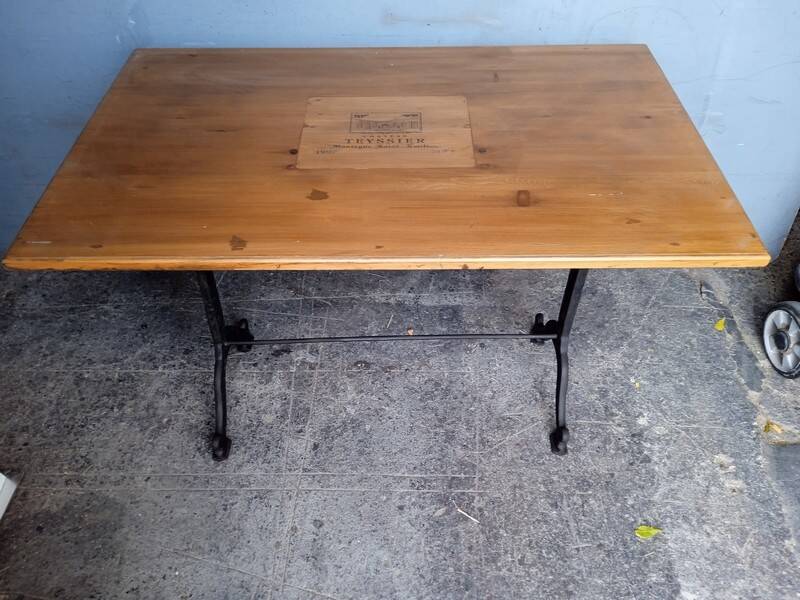 Bistro table ep 1940 cast iron and wood