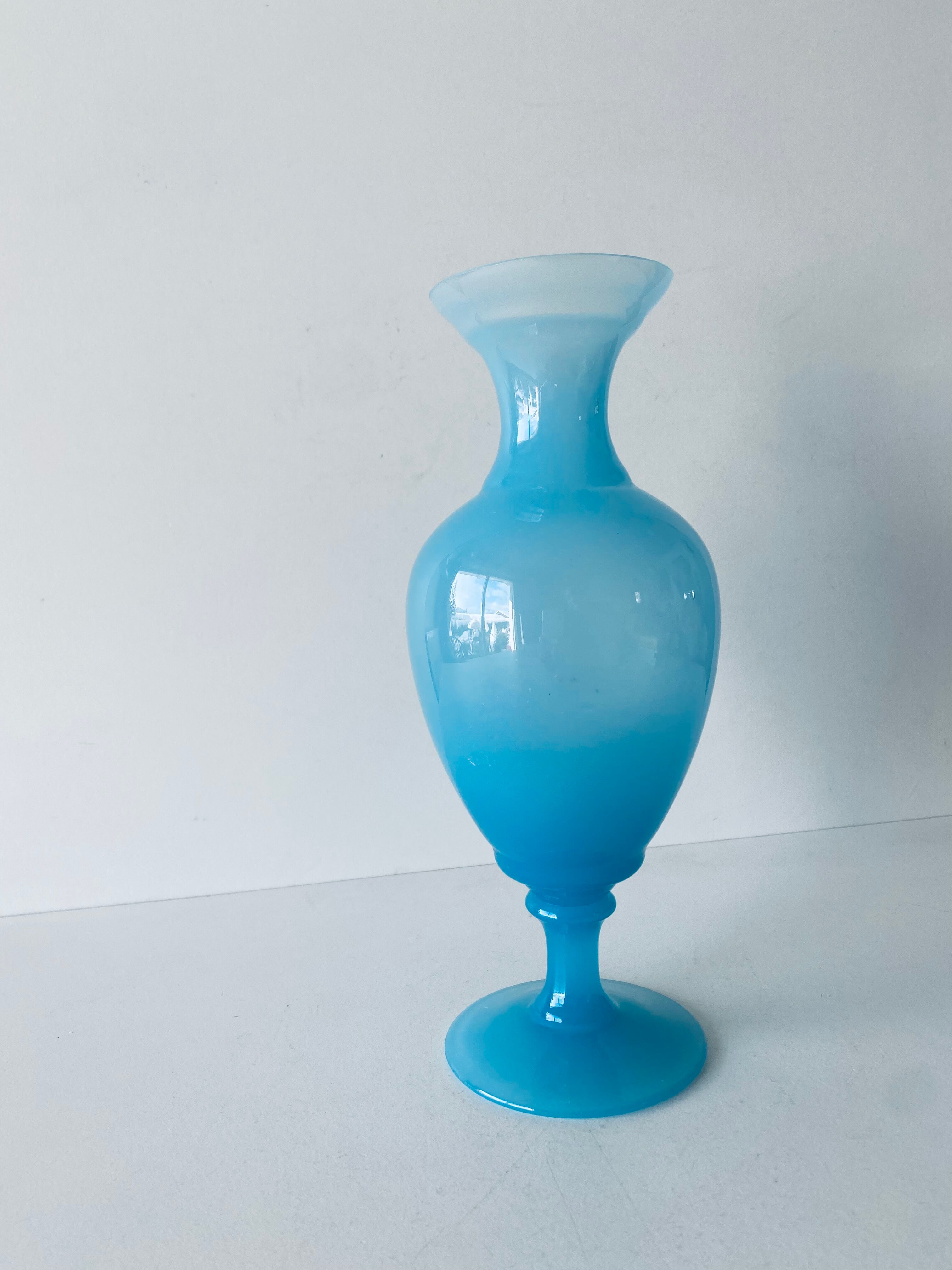Blue opaline vase