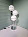 Space lamp in chrome metal and opaline globe, 1970.