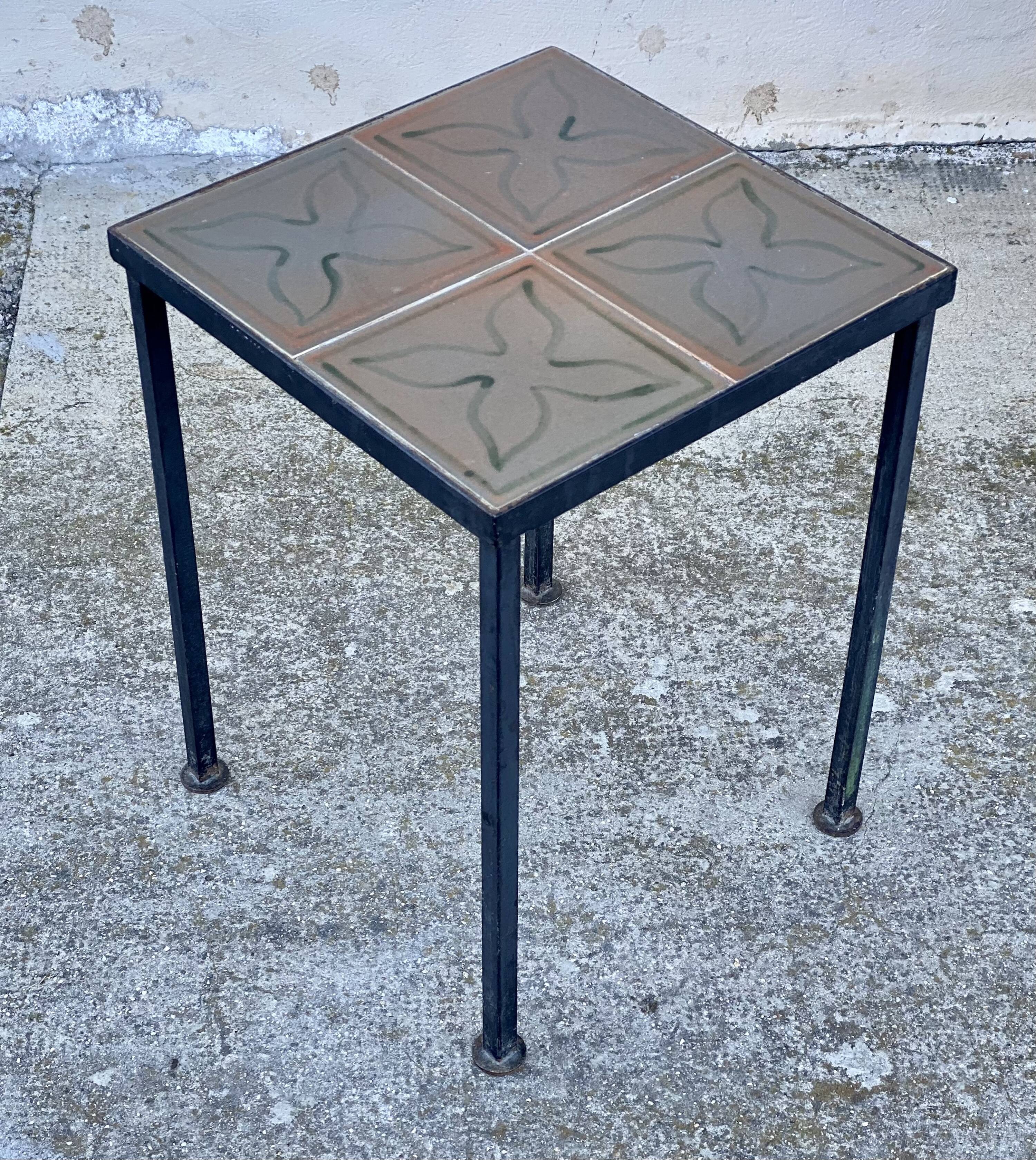 Small vintage 1950s ceramic side table.