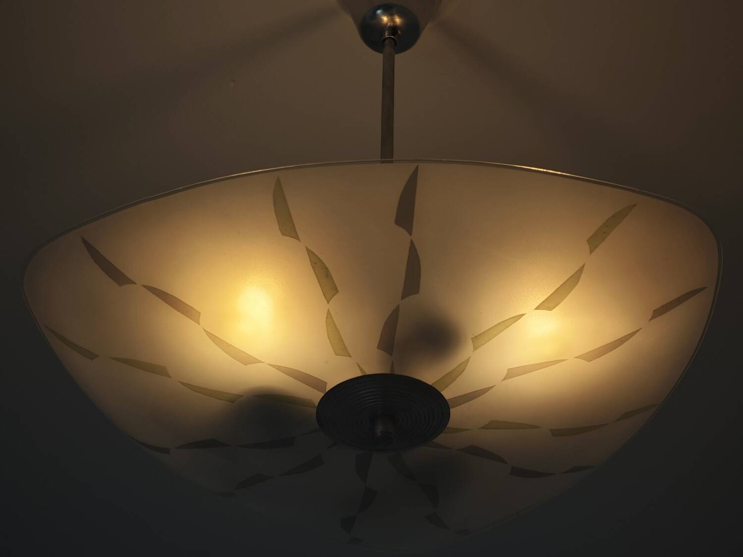 Zukov opal glass pendant chandelier, 1960s