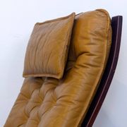Fauteuil danois en cuir coloré, années 1970
