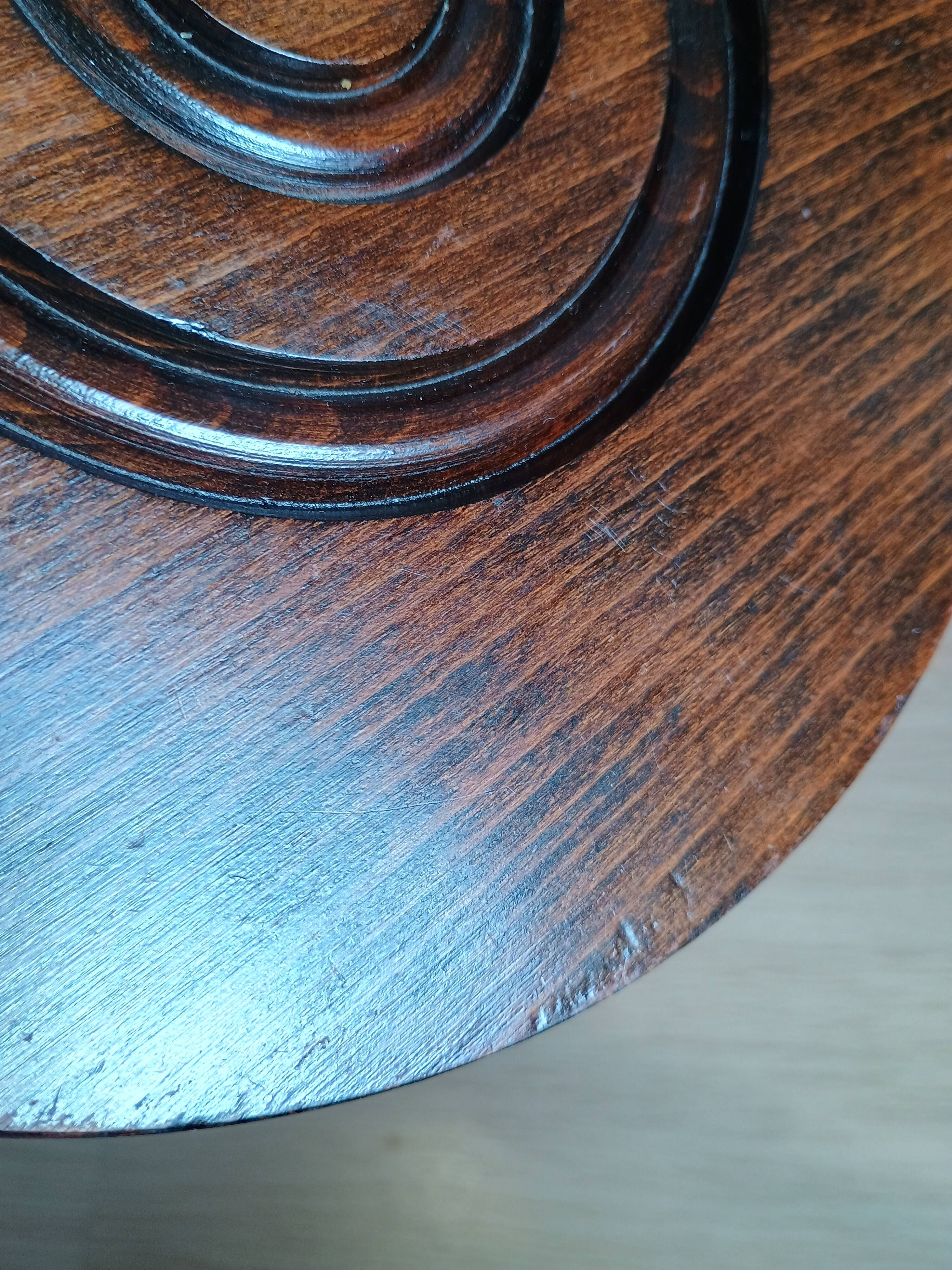 Pair of vintage turned wood tripod stools