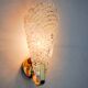 Frosted leaf wall lamp, Murano glass, Italy, 1970