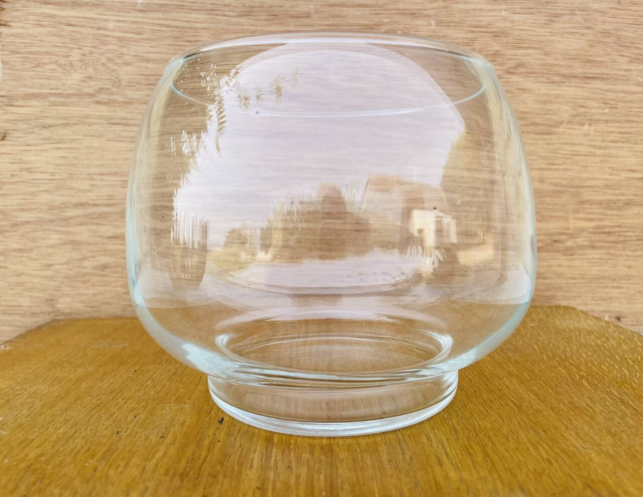 Danish teak and glass centerpiece by Fritz Hansen