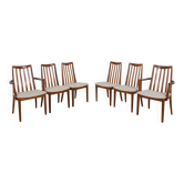 Chaises de salle à manger en teck et tissu du milieu du siècle par Leslie Dandy pour G-Plan.