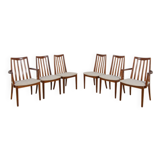 Chaises de salle à manger en teck et tissu du milieu du siècle par Leslie Dandy pour G-Plan.