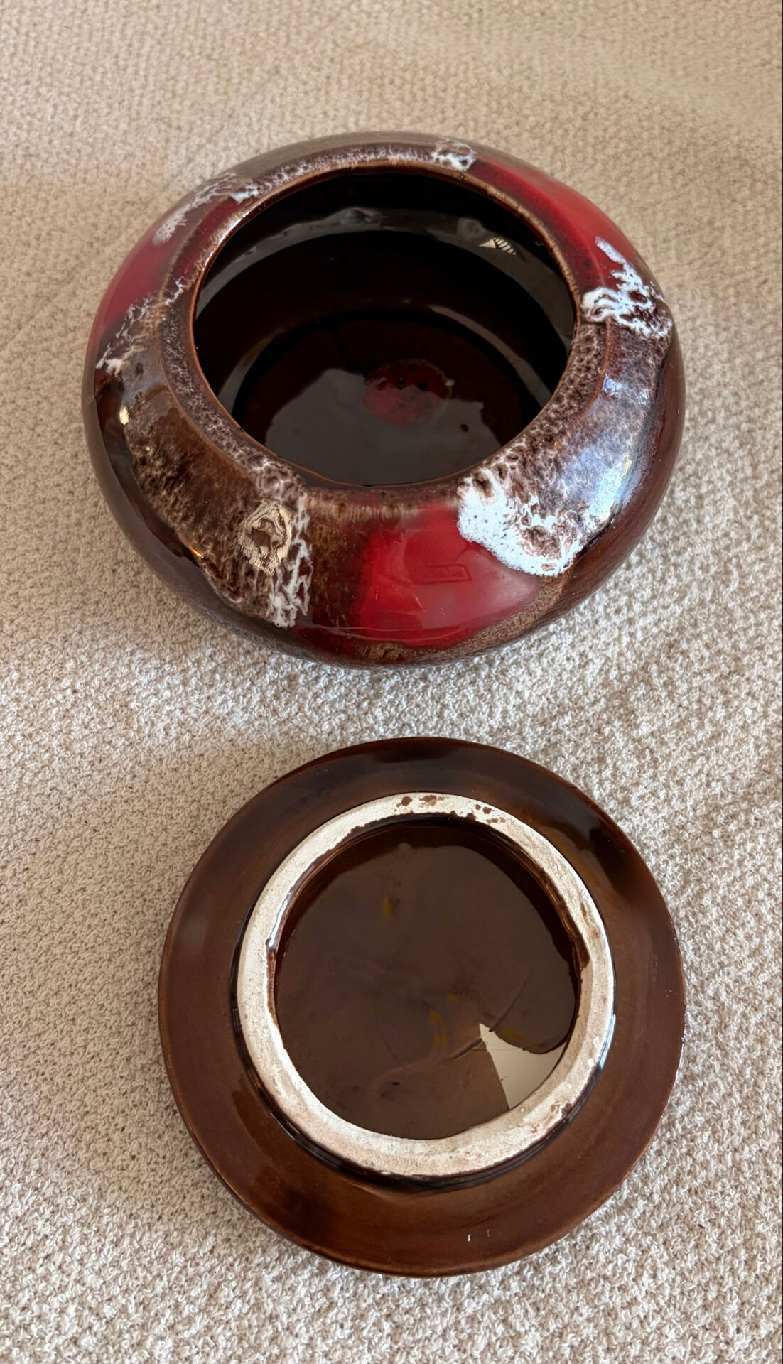 Authentic Mid-Century Vallauris Ceramic Lidded Bonbonnière – 60’s/70’s