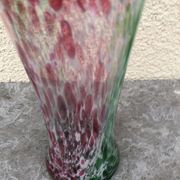 Large glass vase manufactured in Clichy around 1920 . Blown with cane