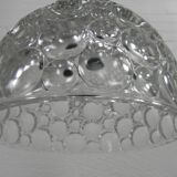 Vintage pendant lamp with glass shade with bubble pattern, 1960s