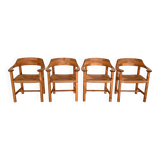 Rainer Daumiller Dining Chairs in Pine and Paper Cord, 1970s
