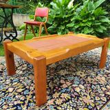 Pine and ceramic coffee table 1980