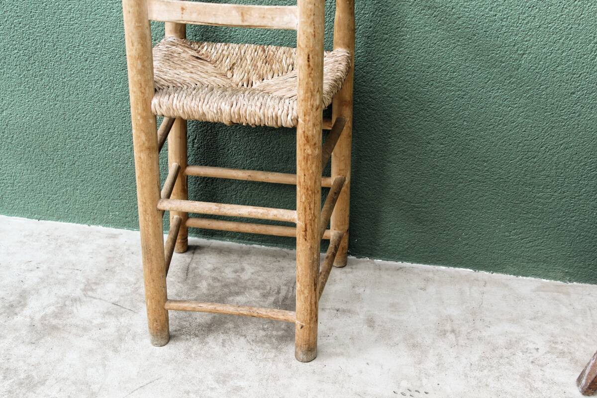 High straw chair for children