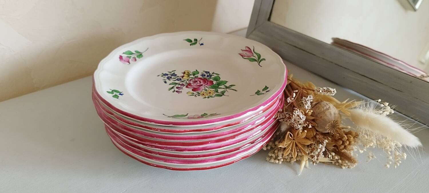 Assiettes à dessert Lunéville Keller et Guérin