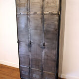 Industrial metal cloakroom with rounded corners.