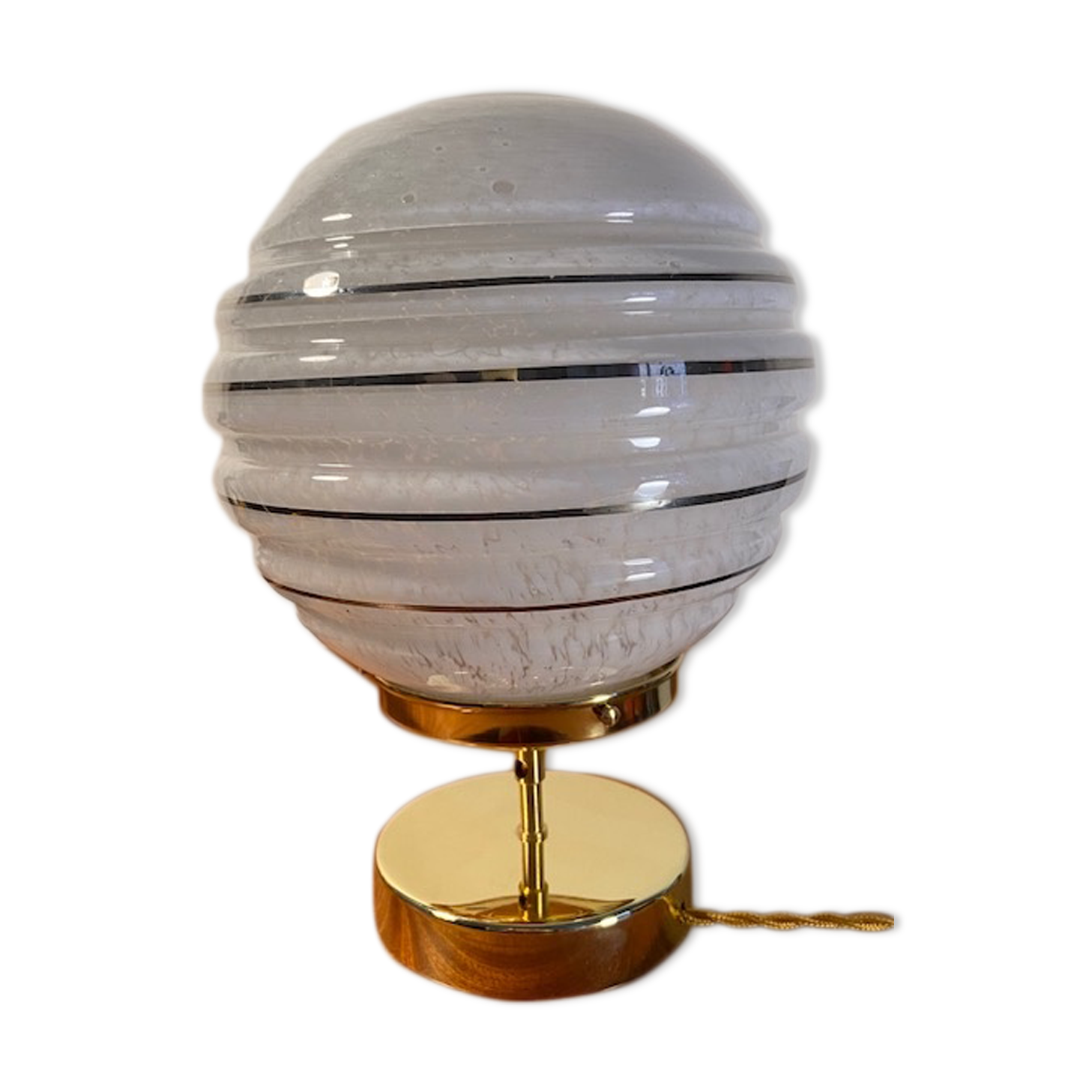 Table lamp globe vintage glass clichy glass