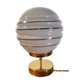 Lampe à poser globe vintage en verre de clichy