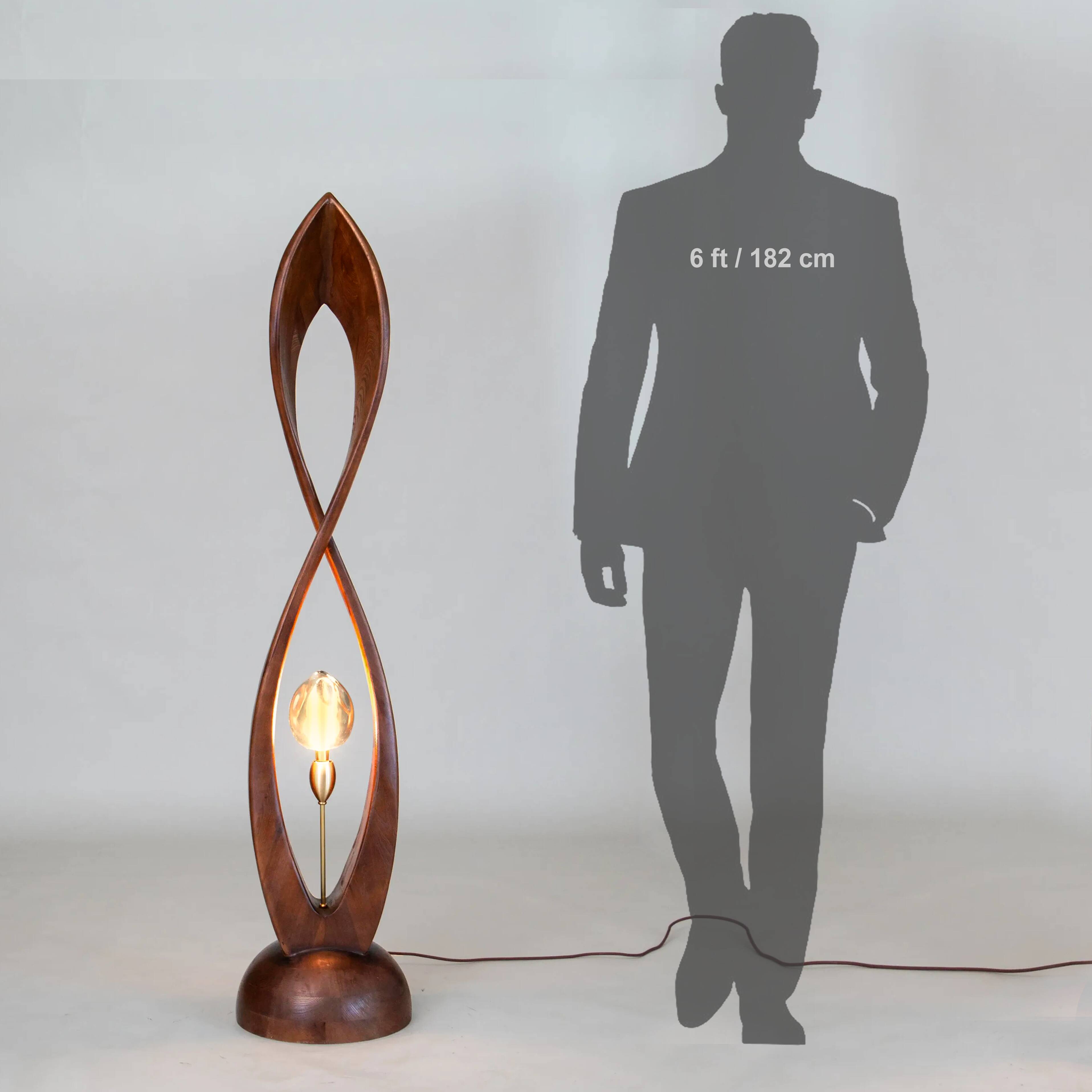 Abstract Wooden Standing Sculpture Floor Lamp by Flowlight Design Inifinity