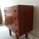 Chest of drawers in rosewood and vintage mid-century black glass, czechoslovakia 1970