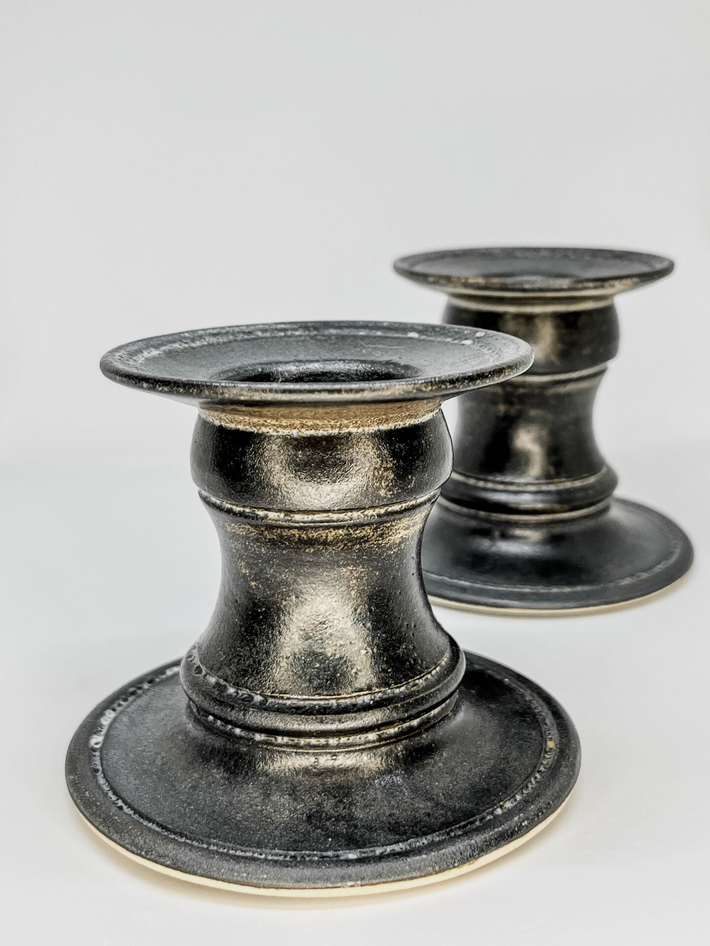 Pair of candlesticks Sedgefield Pottery Studio English pottery