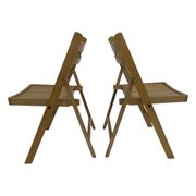 Set of four vintage wooden folding chair minimalism design 60s