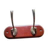 Hook 2 hooks wood and brass
