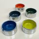Set of 5 designer ashtrays by Isamu Kenmochi, 1960, original case.