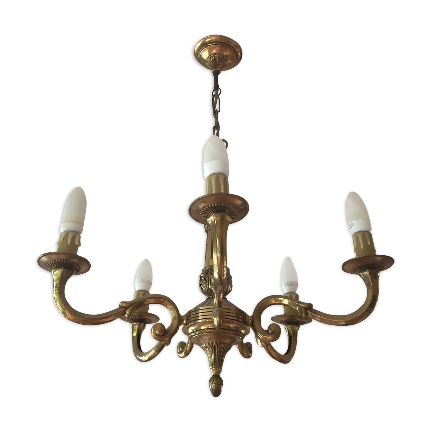 bronze chandelier 5 branches imitation candles