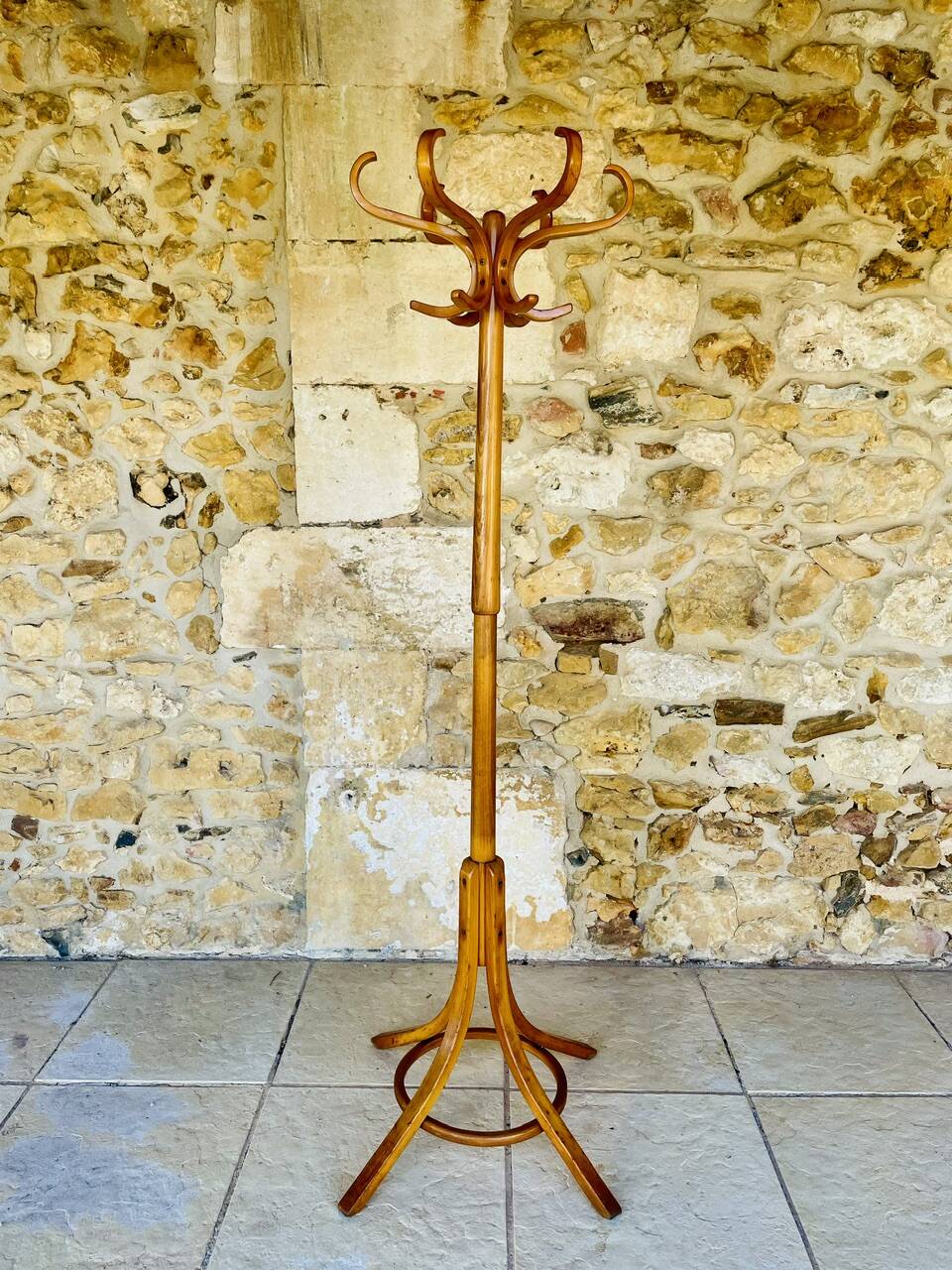 Vintage coat rack on legs by Baumann, circa 60s.