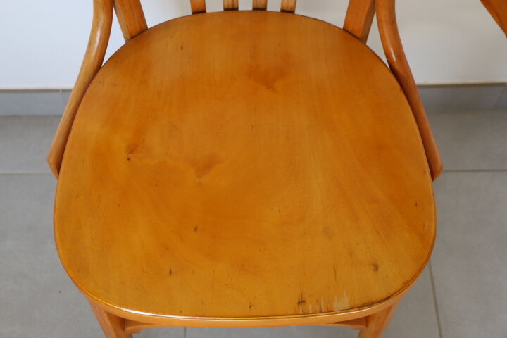 Baumann light beech armchair