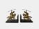 Pair of neo-classical Roman soldier bookends in marble and brass.