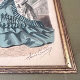 Impression d’illustration Anais Toudouze, mode Français antique, France, impression d’art dans un cadre en bois